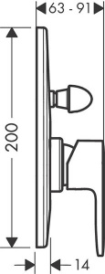 Смеситель встраиваемый Hansgrohe Vernis Blend 71449670 / 71449000 (2 функции), хром