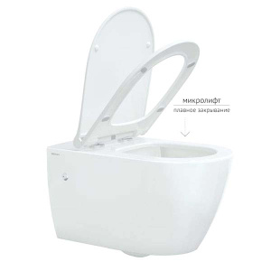 Комплект инсталляции Berges Atom Line 410 c кнопкой черной и унитазом Mascon Rimless Soft Close