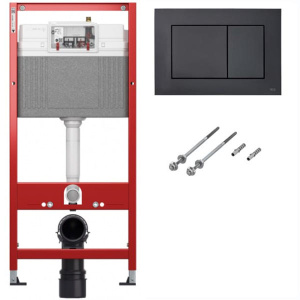 Комплект инсталляции TECEbase kit 9400407 (9400414) c кнопкой и подвесным унитазом Roxen Vine Tornado 530225-01 Rimless Soft Close