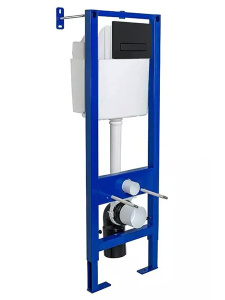 Комплект инсталляции Berges Atom Line 410 c черной кнопкой и унитазом Gamma Soft Close