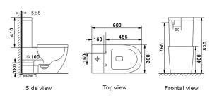 Напольный унитаз Roxen Antares 600185-01 в комплекте со смесителем для биде Shevanik S107