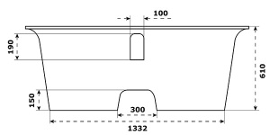 Ванна из искусственного камня Bas Венеция серая, 170х80
