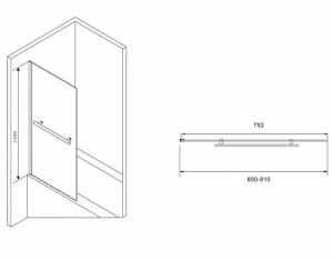 Душевая шторка на ванну Abber Immer Offen AG70080B / AG70100B, 80х140, прозрачный