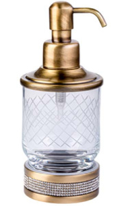 Дозатор Boheme Royal Cristal 10929-BR / 10929-BR-B, прозрачный, бронза, белые кристаллы