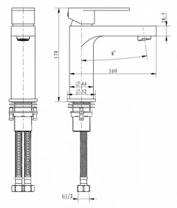 Смеситель для умывальника Filarete Retta FL5030NK