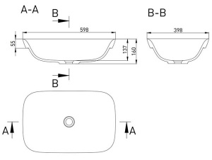 Умывальник Salini Marea 02 1802202M, 60х40/белый матовый