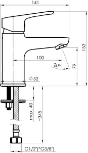 Смеситель для умывальника Rubineta Uno-18 (BK2) N800661