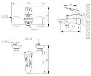 Смеситель для ванны Bravat Drop-D F648162C-B-RUS