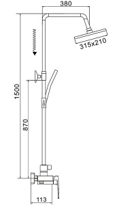 Душевая стойка Rose R1836T-6