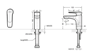 Смеситель для умывальника Bravat Source F1173218CP-ENG