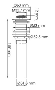 Донный клапан Wasserkraft A252 / A253, золото матовое