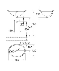 Умывальник Grohe Universal 39423000