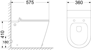 Приставной унитаз Cerutti Argentera Pulse CT7267 с импульсным смывом