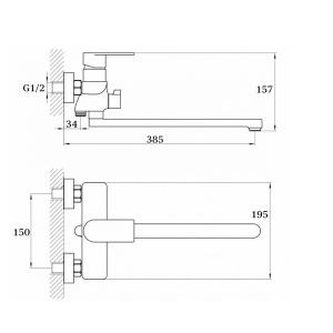 Смеситель для ванны Ganzer GZ21041
