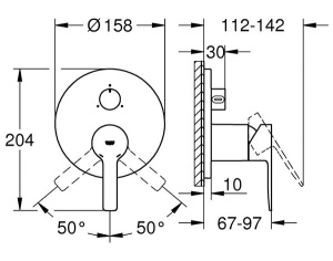 Смеситель скрытого монтажа Grohe Lineare 24095001 / 24095DC1 (3 функции)