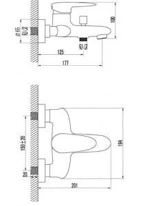 Смеситель для ванны Lemark Status LM4402C