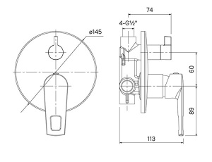 Смеситель встраиваемый Iddis Runo RUNSB00i67 (2 выхода)