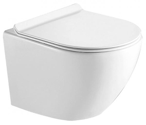 Комплект инсталляции Geberit Duofix c кнопкой Delta 51 черной и подвесным унитазом Timo Rimless Kulo TK-403
