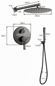 Душевая система скрытого монтажа Filarete Roun FL1023MG