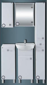 Полупенал Бел-Гаммари Гамма 40.25 / 40.03 Ф2 подвесной, 25, белый