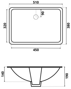 Комплект 2 в 1 умывальник Roxen Sims 110145-GB с донным клапаном