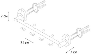 Планка с крючками Fixsen Europa FX-21805-4