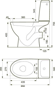 Напольный унитаз Cersanit 15 Eko 010, белый