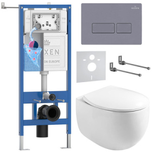 Комплект инсталляции 6 в 1 Roxen StounFix Dual Fresh 966842 с аромадозатором, серый бетон