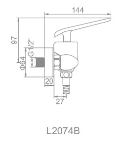 Смеситель для душа Ledeme L2074WR