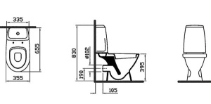 Напольный унитаз Vitra Grand 9763B003-1206 с функцией биде и смесителем