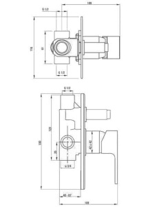 Смеситель встраиваемый Deante Anemon BCZ 044P (2 функции)