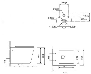 Подвесной унитаз SantiLine SL-5007MRB