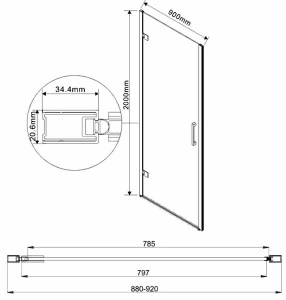 Душевая дверь Vincea Flex VDP-1F900CGB
