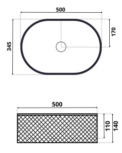 Комплект 2 в 1 умывальник Roxen Vine Oval 110240-GM с донным клапаном
