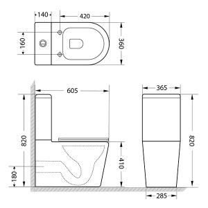 Напольный унитаз Lauter W76 P-TRAP / 21122762, белый