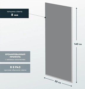 Душевая шторка на ванну Benetto BEN-403_SL_T, 50х140, тонированный