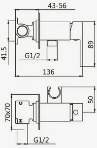 Смеситель встраиваемый Boch Mann Resia W BM10415 с гигиеническим душем