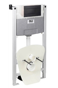 Система инсталляции OLI 120 888780 с клавишей смыва Slim черная soft-touch, черный soft-touch