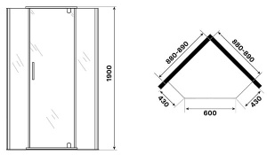 Душевой уголок Niagara Eco NG-1009-14D / NG-1010-14D, 90х90, прозрачный