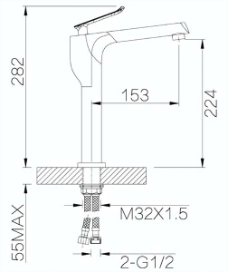 Смеситель для умывальника Ganzer GZ20012-C