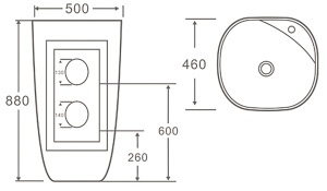 Умывальник SantiLine SL-4018 напольный