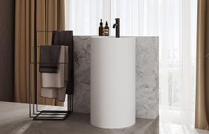 Умывальник Belux Осло 450x800 белый матовый Solid Surface напольный
