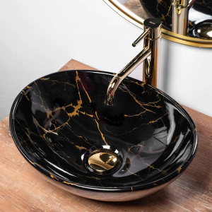 Умывальник Rea Sofia Black Marble Shiny