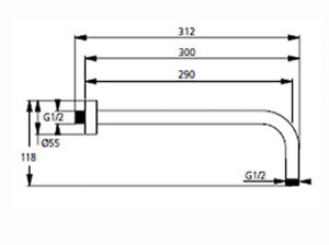 Кронштейн для верхнего душа Ideal Standard Idealrain B9444AA / B9445AA, 30, хром