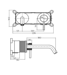 Смеситель встраиваемый Milleau Tissage ML0322KLB-GB