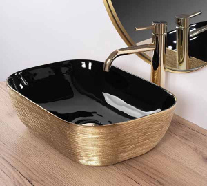 Умывальник Rea Belinda gold brush black U8780