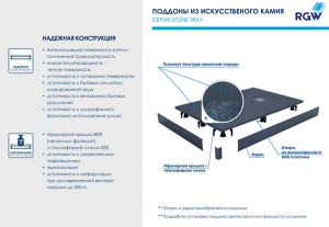 Душевой поддон RGW Stone Tray ST-G серый ширина 100, 120х100