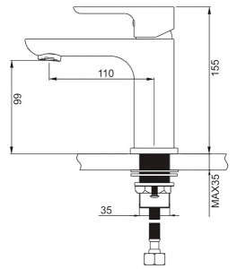 Смеситель для умывальника Gappo G1048-9