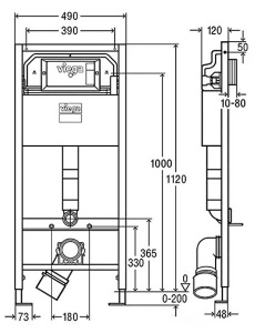 Комплект инсталляции Viega Prevista Dry WC 771973 с кнопкой Visign for Life 6 773748 и унитазом Roxen Antares Bidet Tornado 530185-01XT Rimless Soft Close с функцией биде