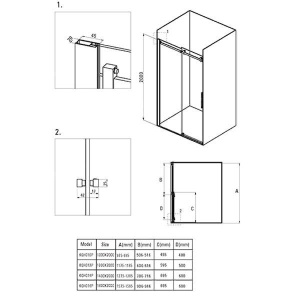 Душевая дверь Deante Hiacynt KQH 010P / KQH 012P / KQH 014P / KQH 016P, 140х200, прозрачный
